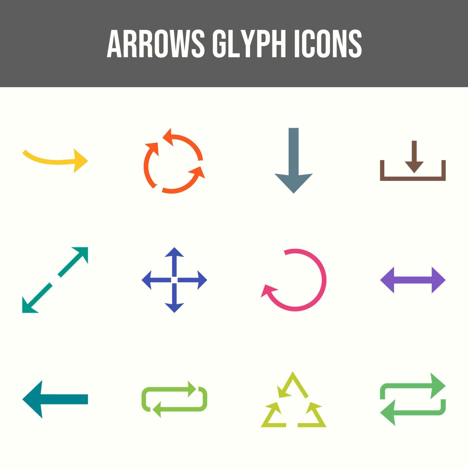 Beautiful Arrows vector icon set Stock Free