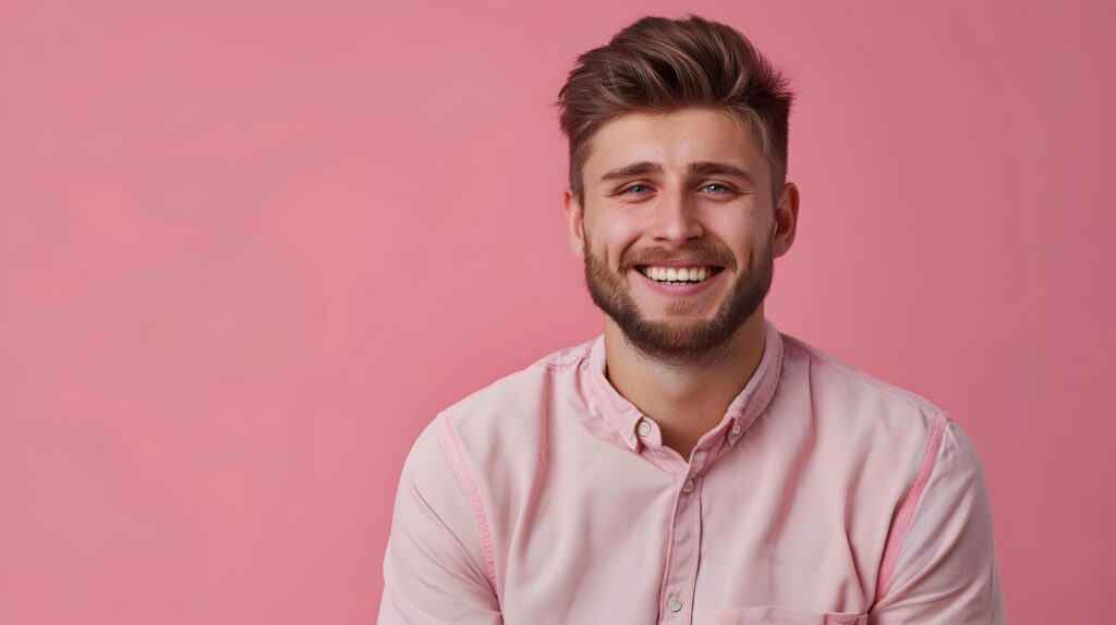 Cheerful Young Business Manager Smiling in Studio Setting Stock Free