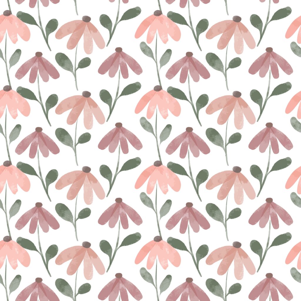 seamless pattern watercolor cute petal flower Free Vector