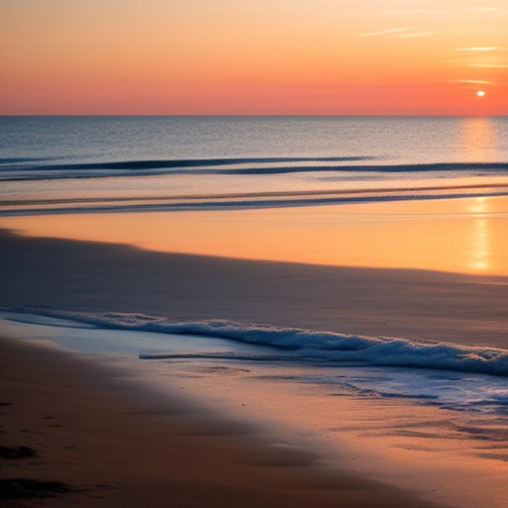 “Seascape photography, serene beach by @ai_generated