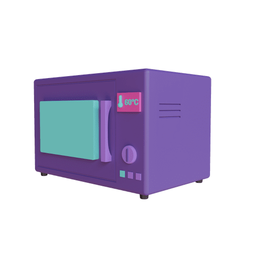 Microwave, oven, cooking 3D illustration