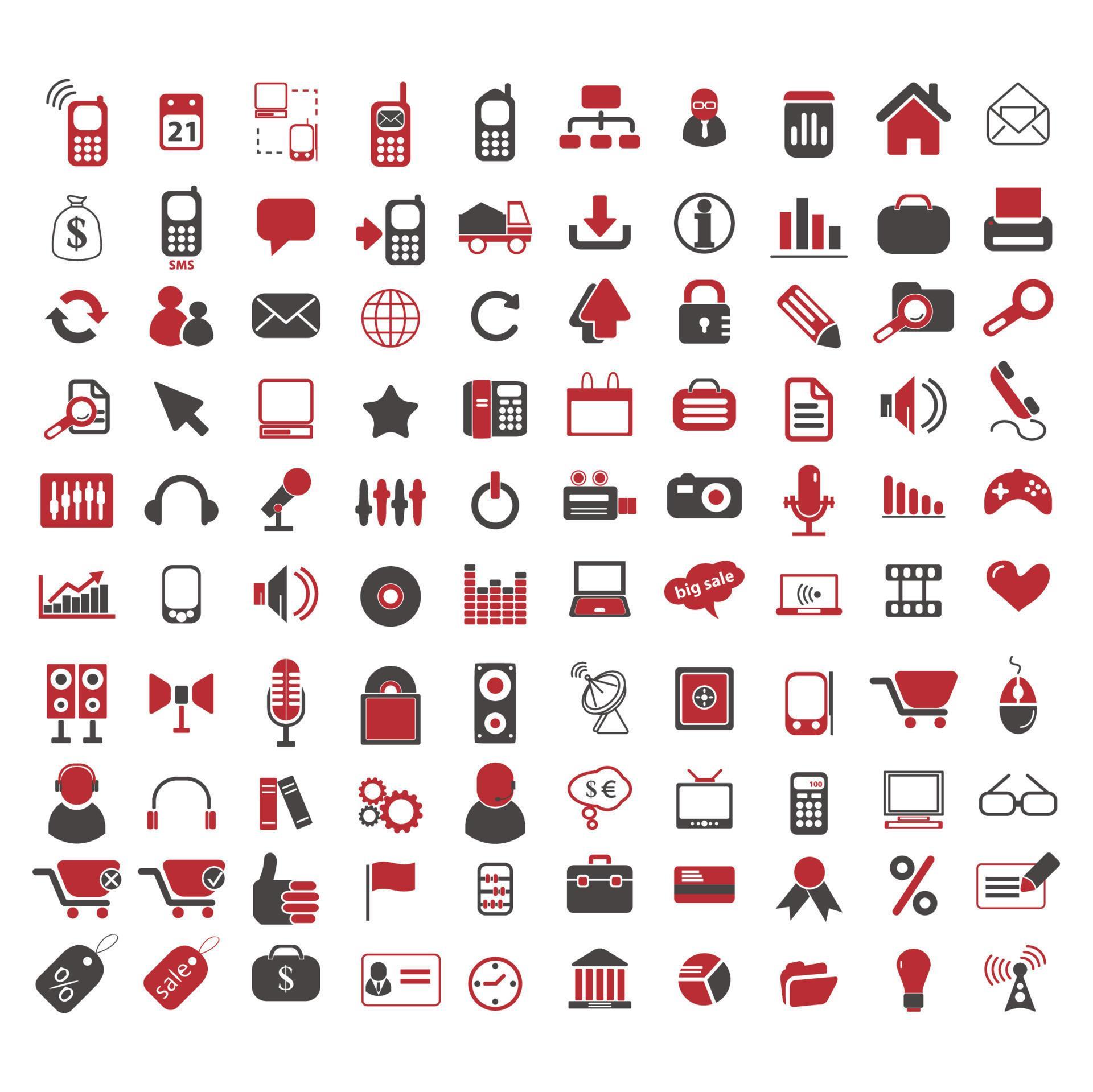 Collection of icon designs on the theme of technology, finance, holiday, arrows, communication, symbols. Stock Free and Free SVG