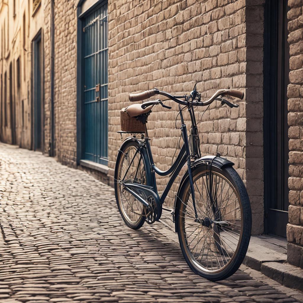 “Vintage bicycle on cobblestone by @ai_generated