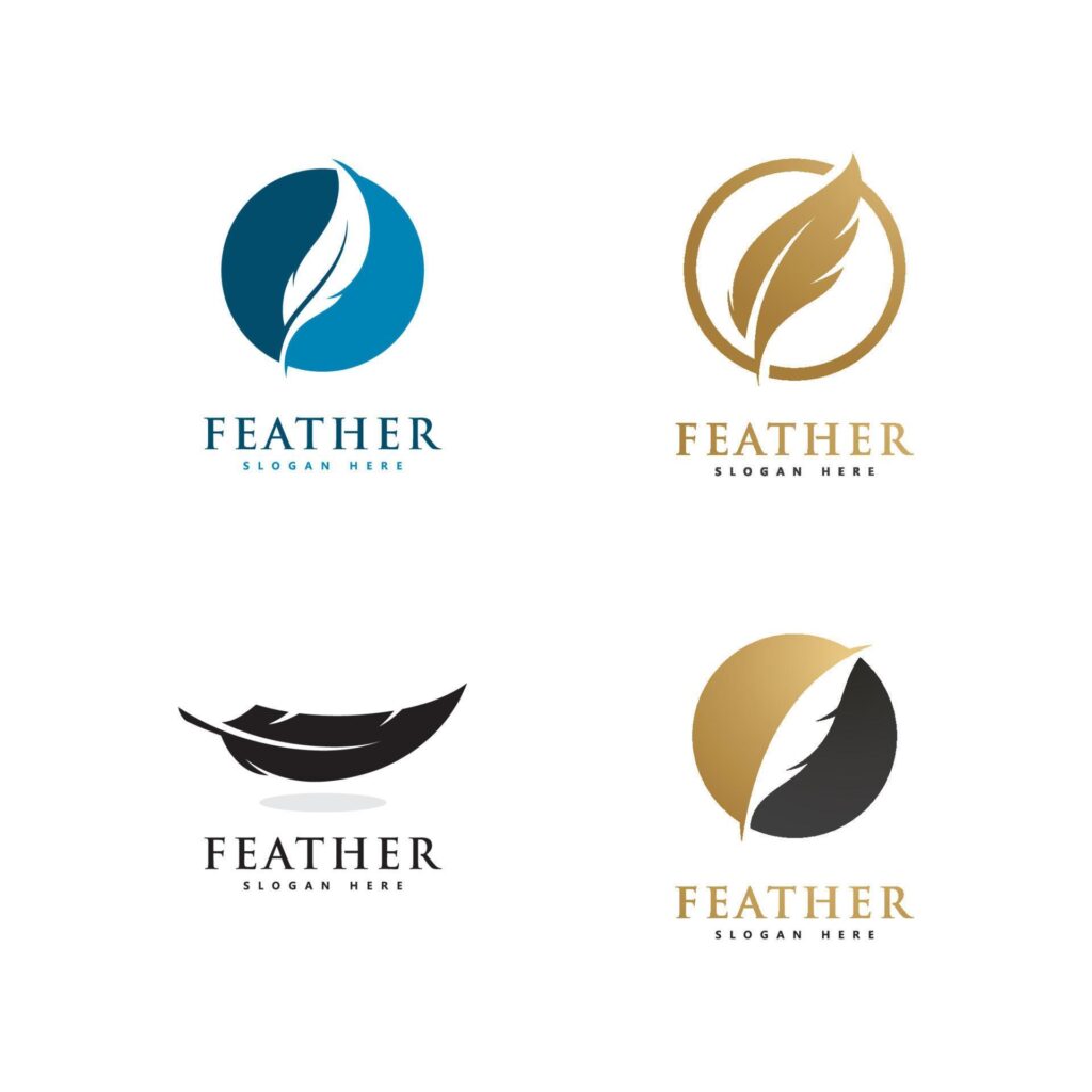 Feather logo icon design vector symbol Stock Free and Free SVG