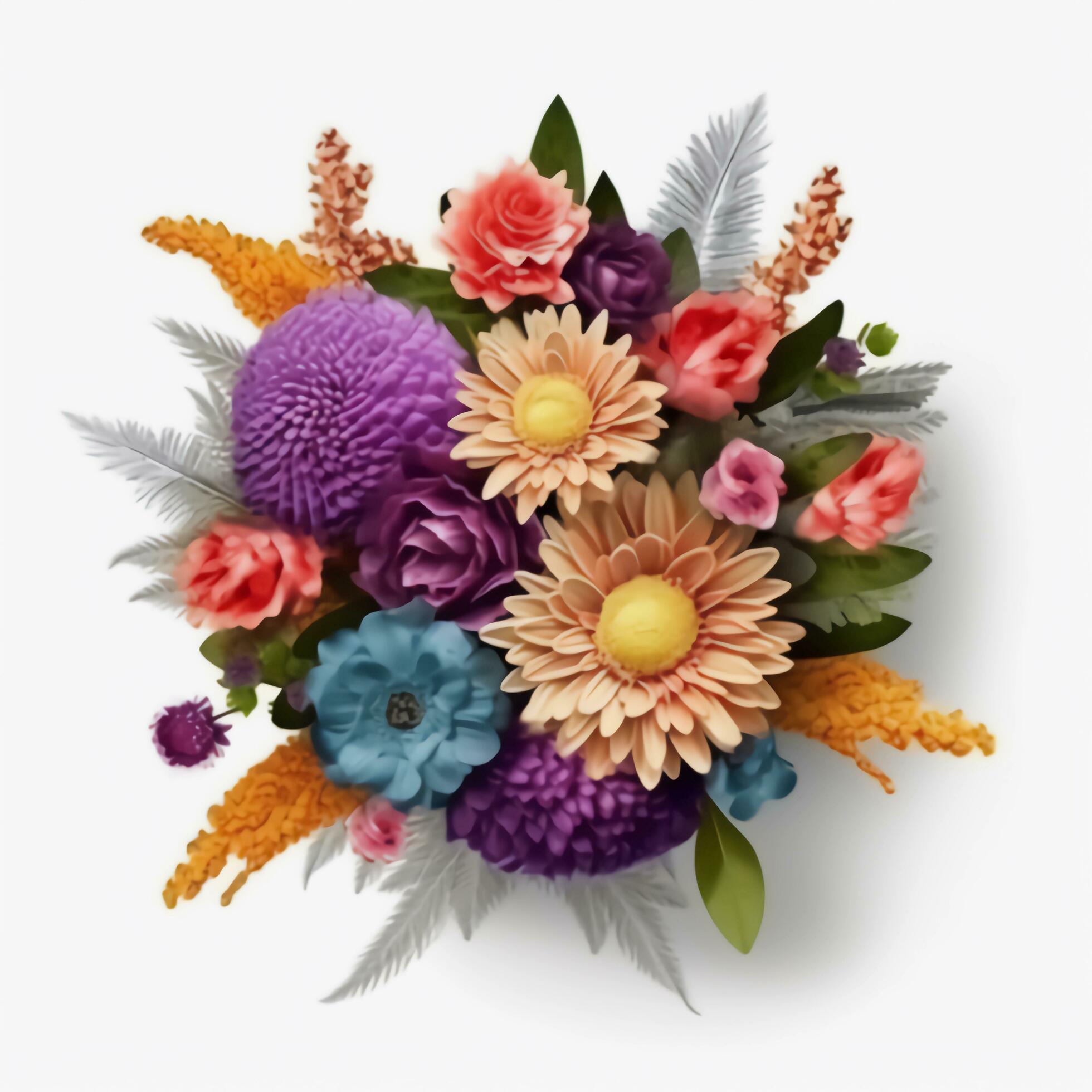 A colorful bouquet of flowers. AI Generated. Stock Free