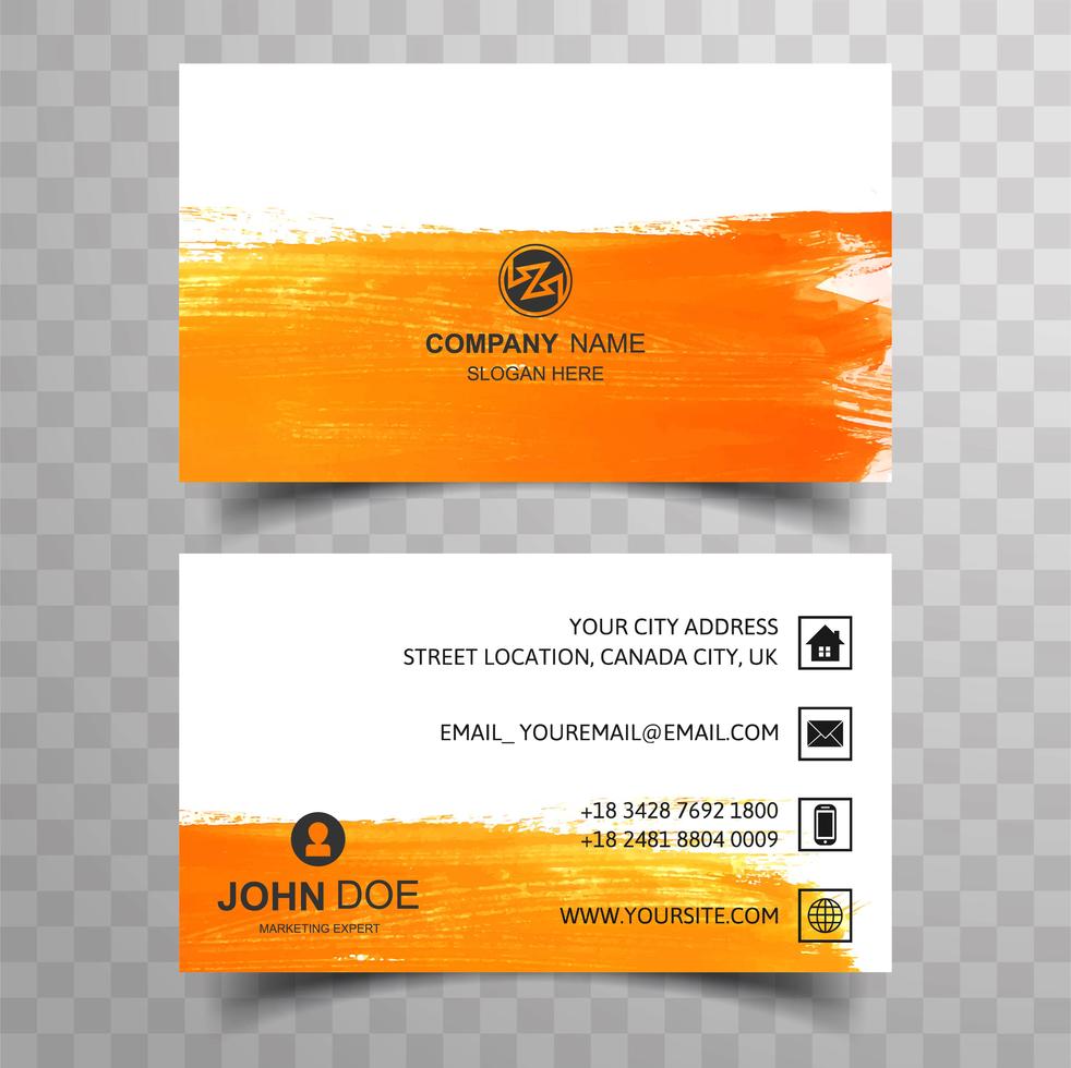 Modern colorful watercolor business card template vector Stock Free