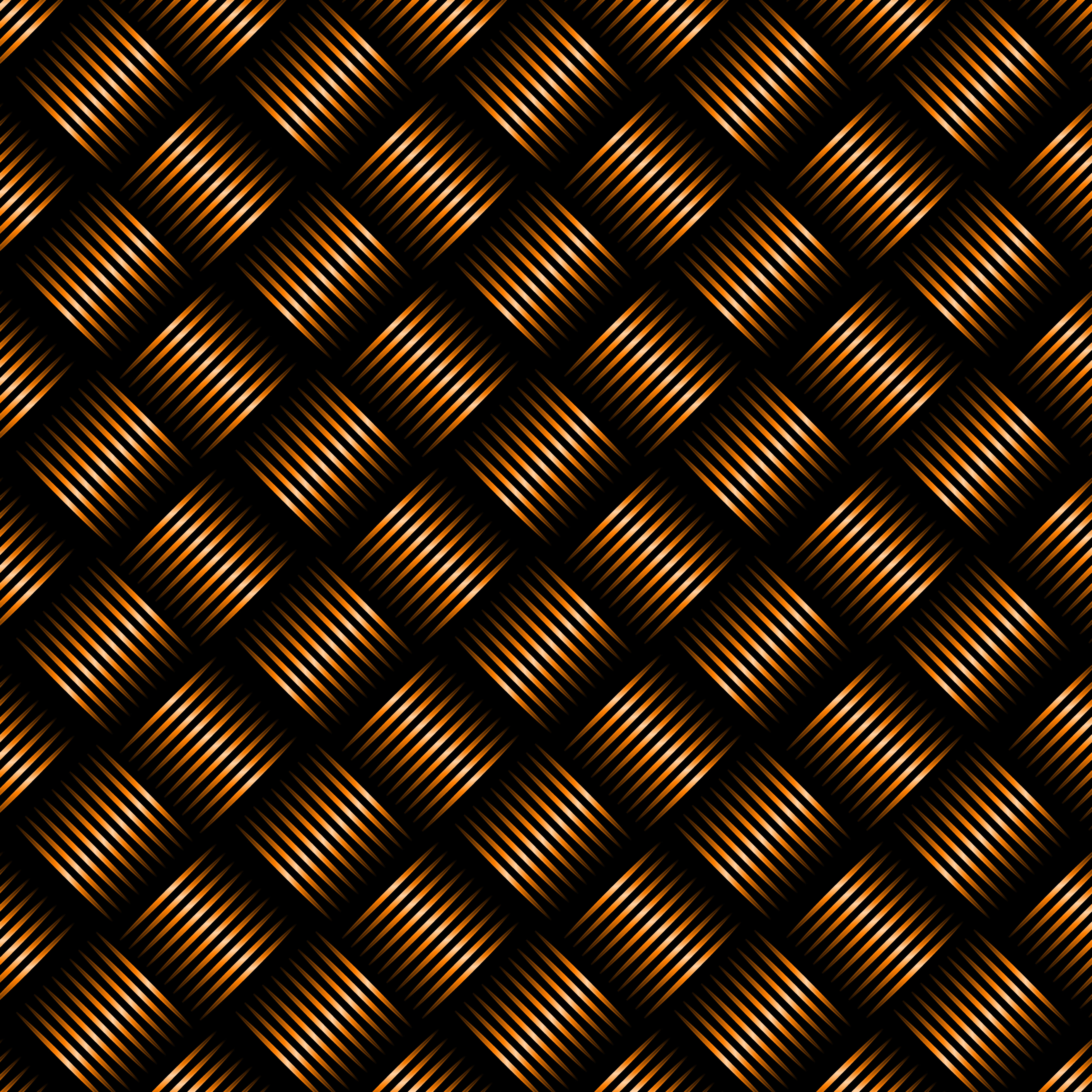 Geometric black and orange weave pattern background. Free Vector