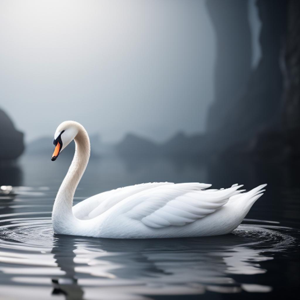 White swan by @jacqueline-witkambut by @ai_generated