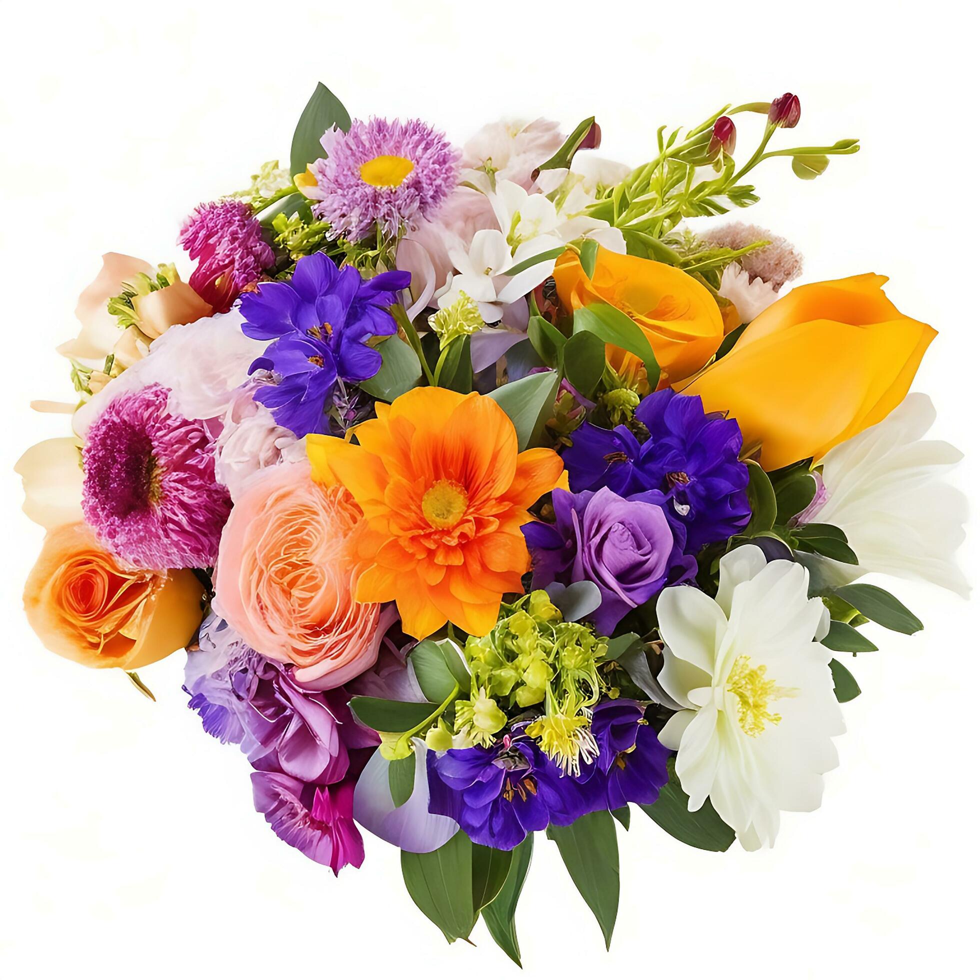 Natural Colorful bouquet of flowers is on a white backgroun.ai generatedd Stock Free