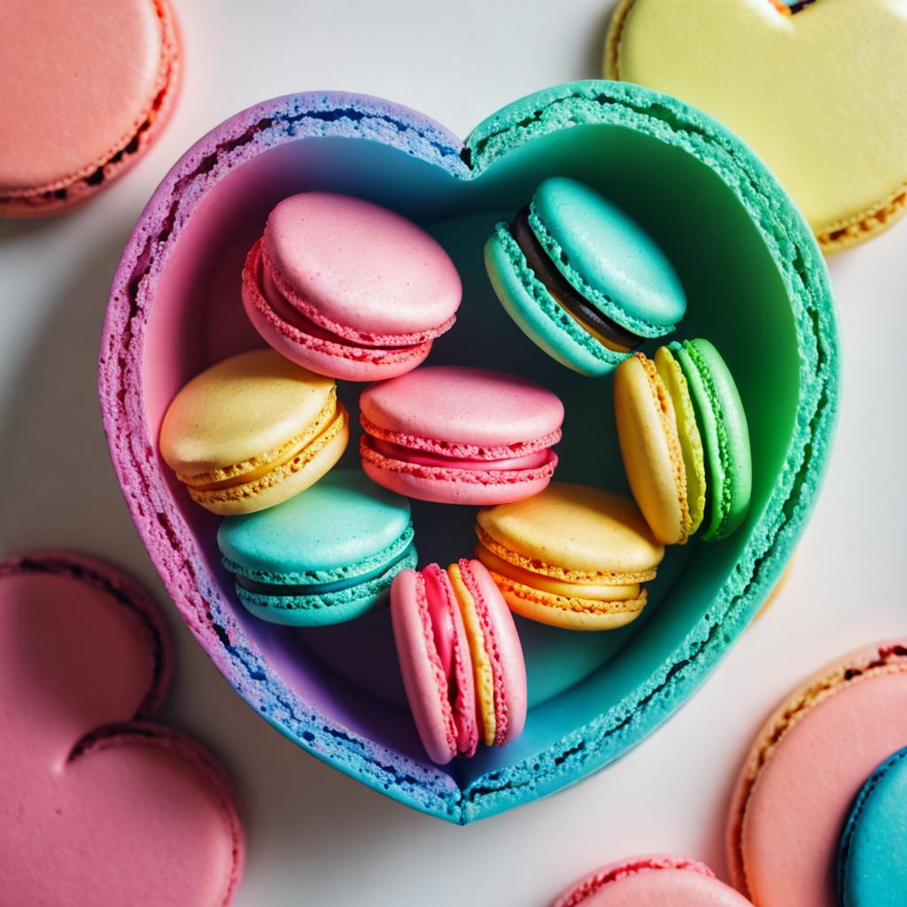 Colorful macarons forming a by @ai_generated