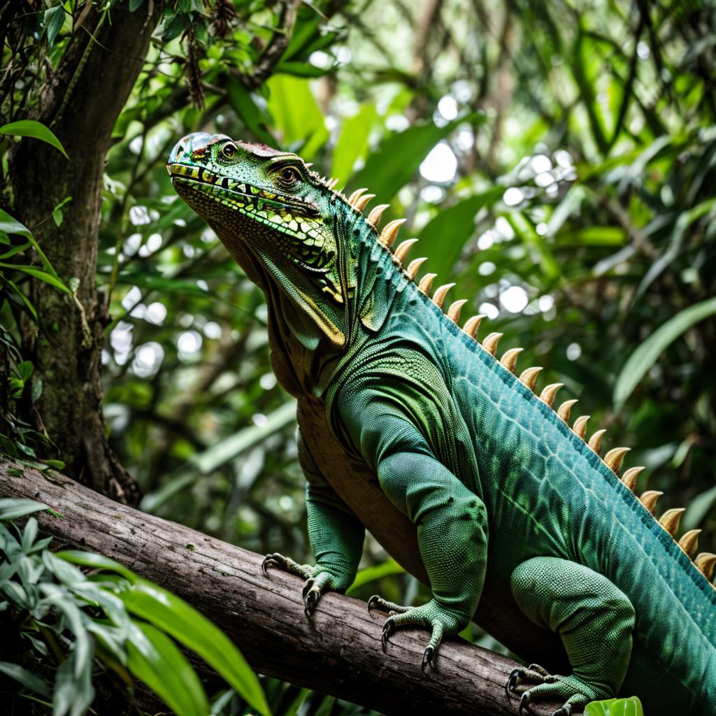 Iguana gigante en selva by @ai_generated