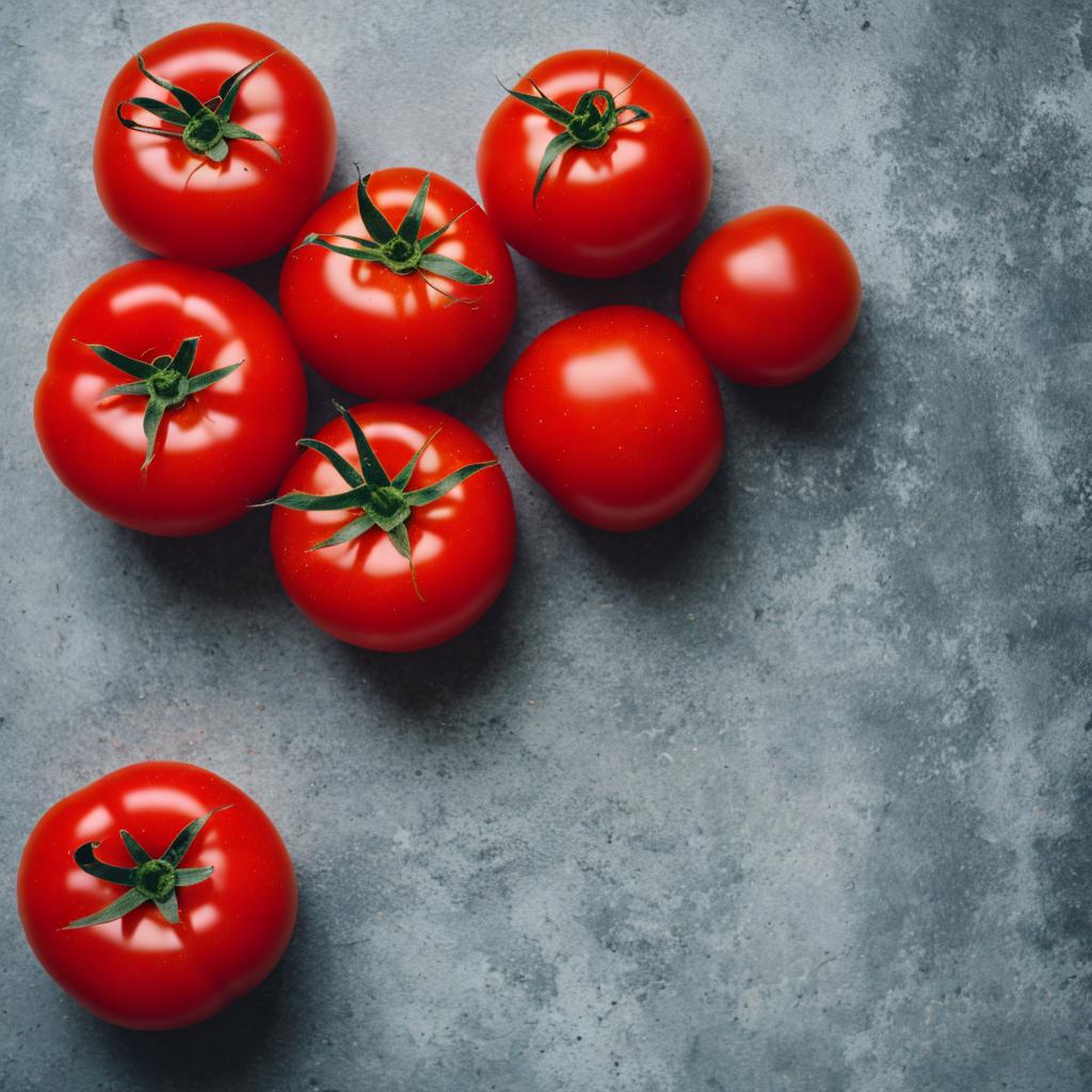 Tomatoes on table by by @ai_generated