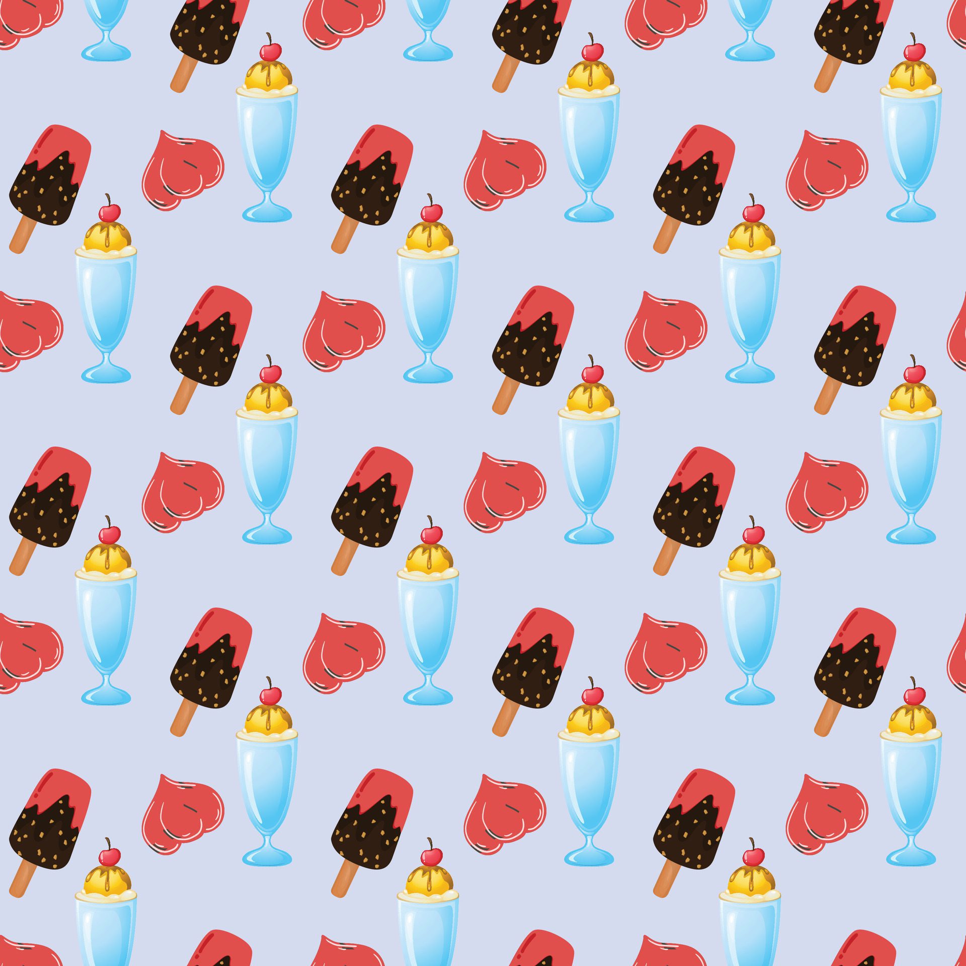 Popsicles At Sunset Boulevard Seamless Pattern Design Free Vector