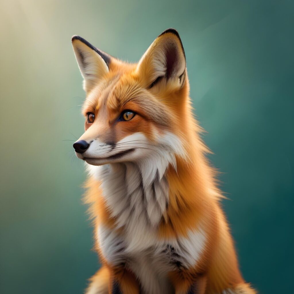 fox realistic plain background Stock Free