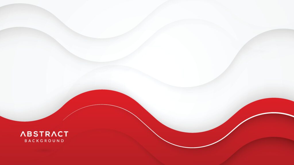 Modern wave abstract red white background Free Vector