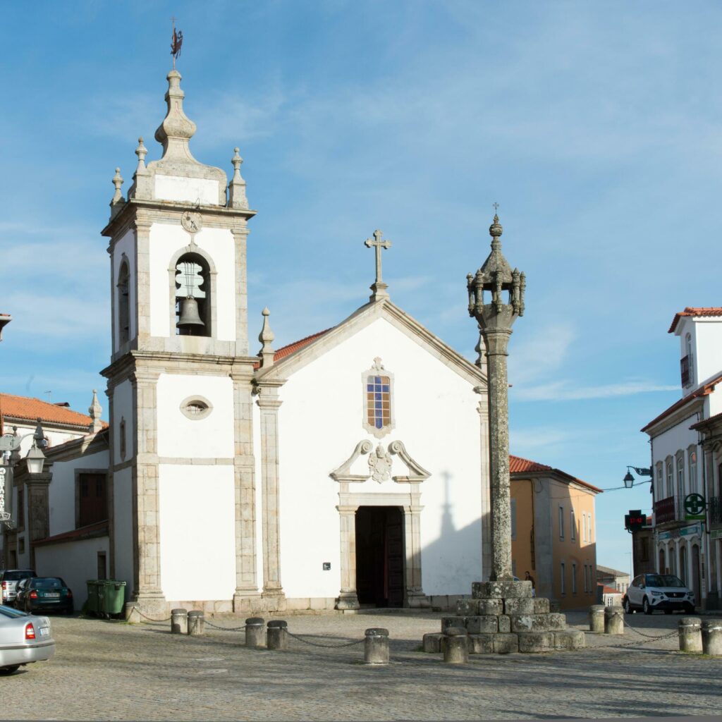 View of Saint Peter church in Trancoso, Portugal. Stock Free