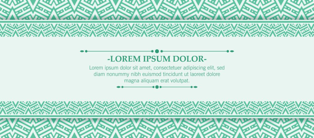 green ornament border pattern background Free Vector