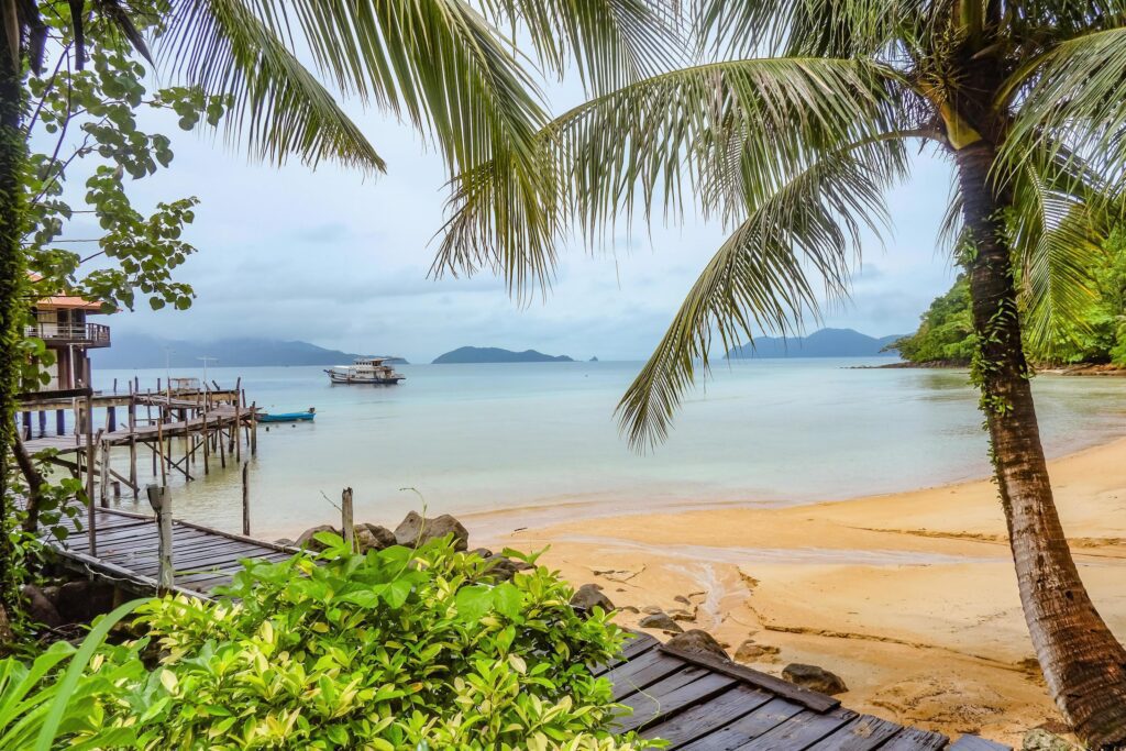 Beautiful Idyllic Tropical Beach and nature Beside the Ocean on Koh wai island Trat Thailand,Thailand Holiday concept Stock Free