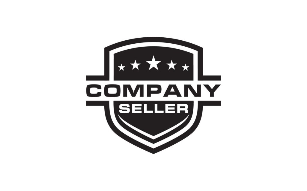 Shield with Rating Stars for Minimalist Trusted Seller Stamp Icon Logo Design Stock Free