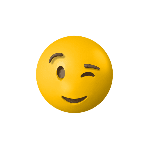 Winking, face 3D illustration