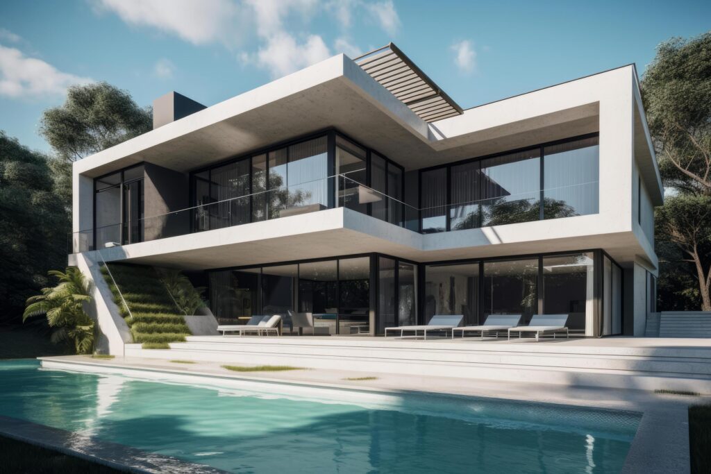 Modern villa. Illustration Stock Free