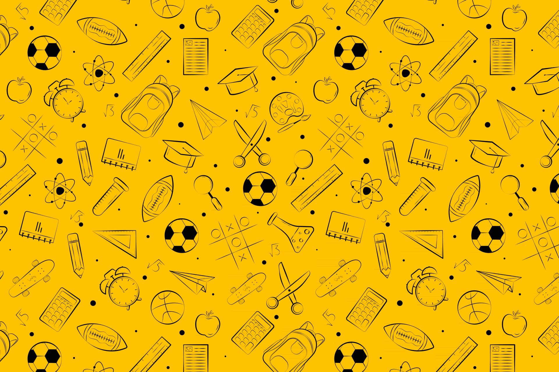 back to school yellow abstract pattern background. Free Vector