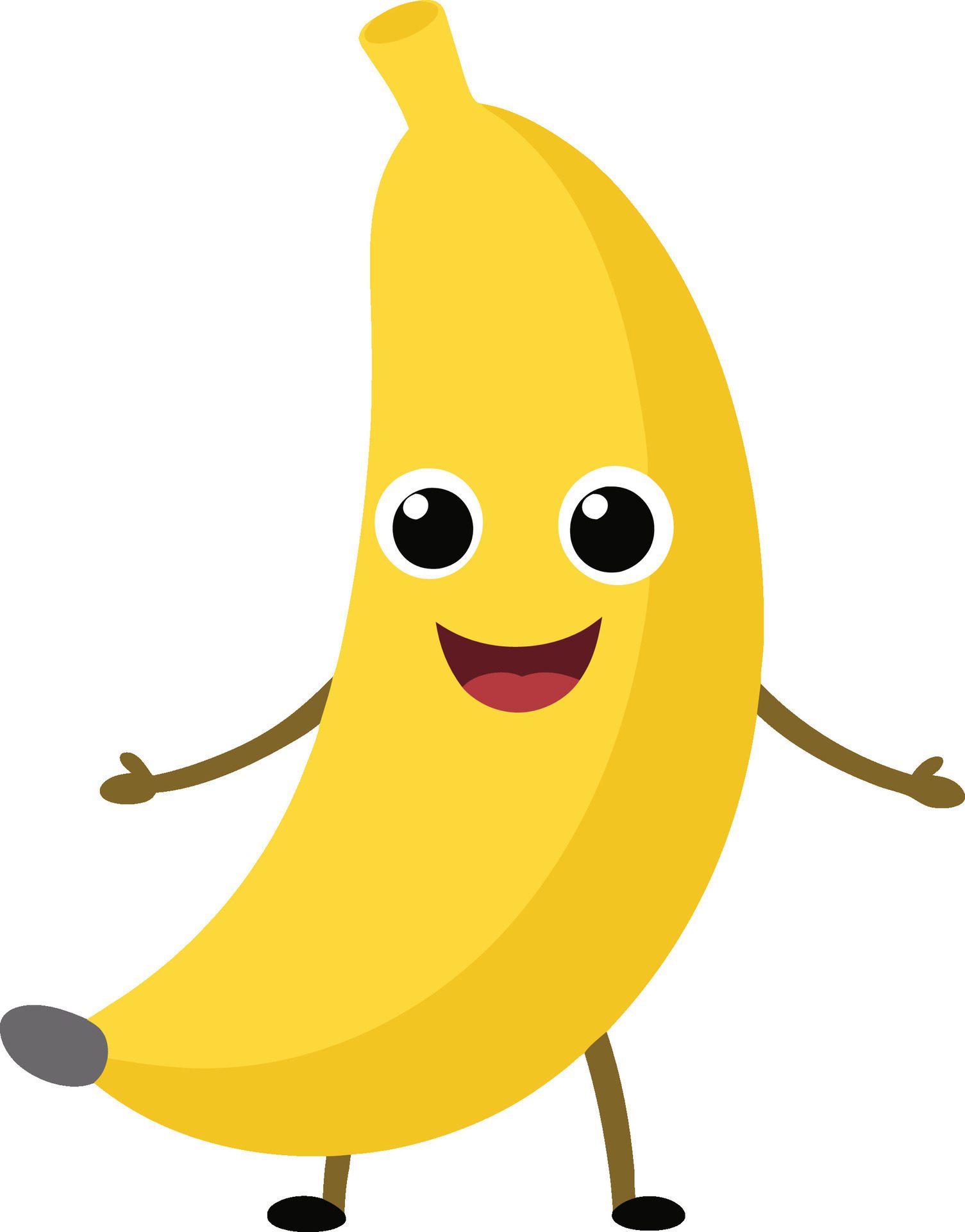 Cheerful cartoon banana with a beaming smile. AI-generated. Free Vector