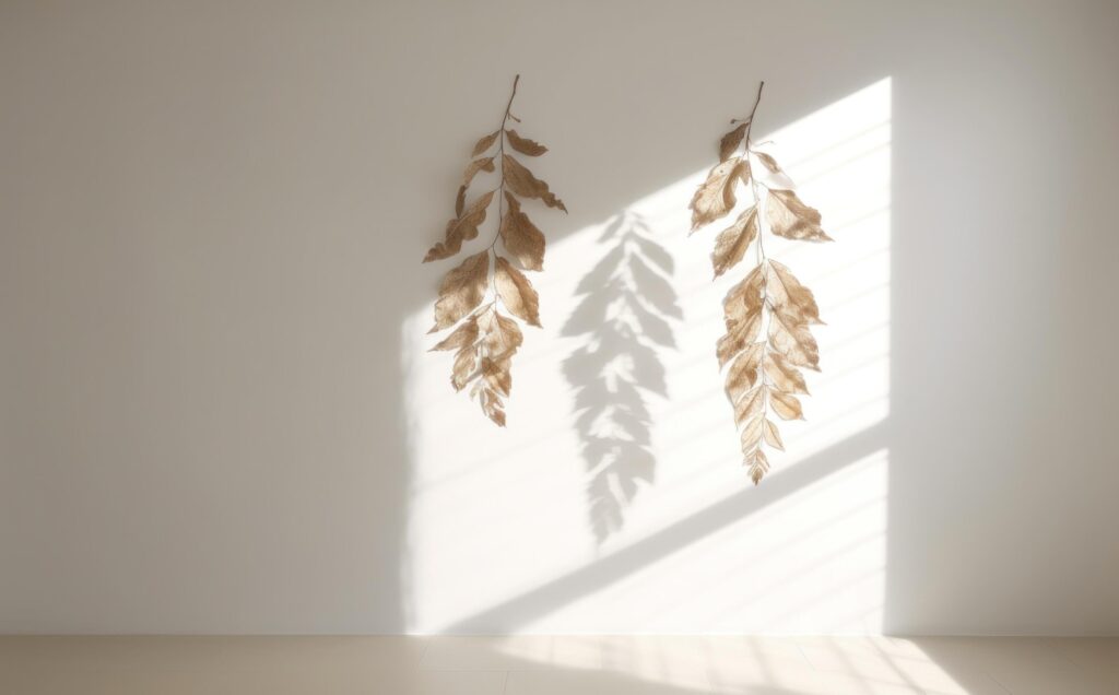 Shadow texture with white walls and trees on a white floor, Illustration Stock Free