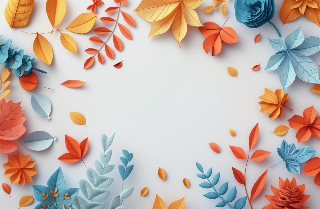 Autumn Leaf Arrangement on White Background Stock Free