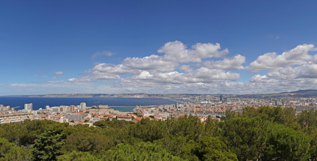 aerial view on center of Marseille, France Stock Free