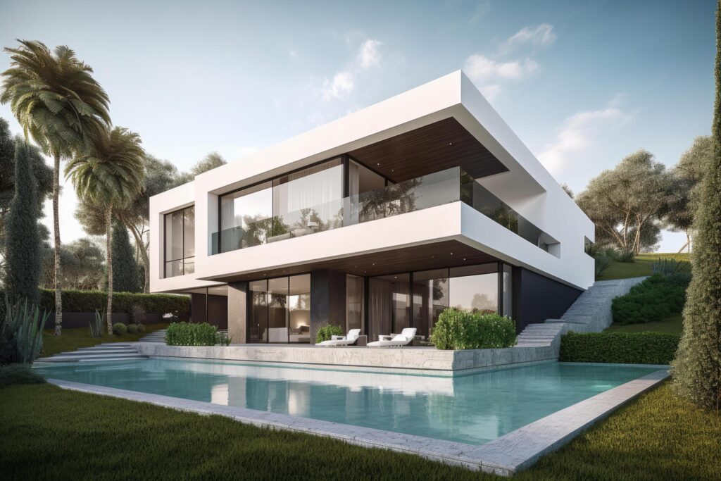 Modern villa. Illustration Stock Free