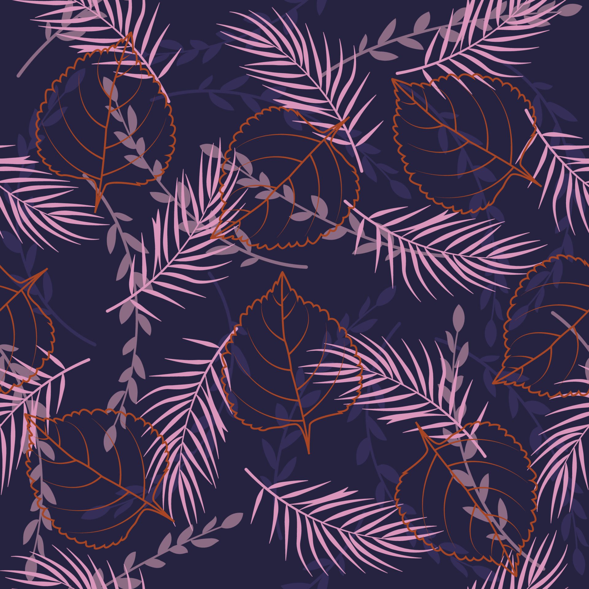 Leaves seamless pattern Free Vector