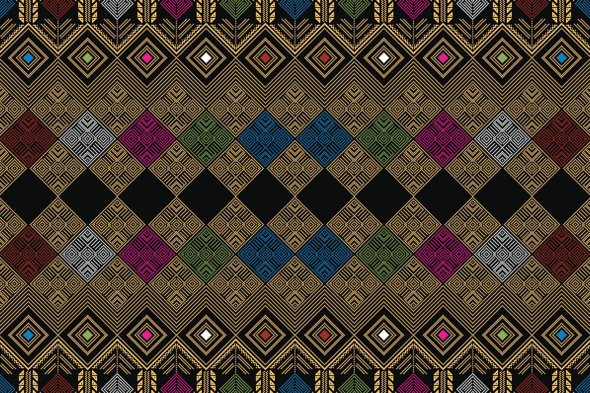 pattern seamless batik songket rangrang lombok Free Vector