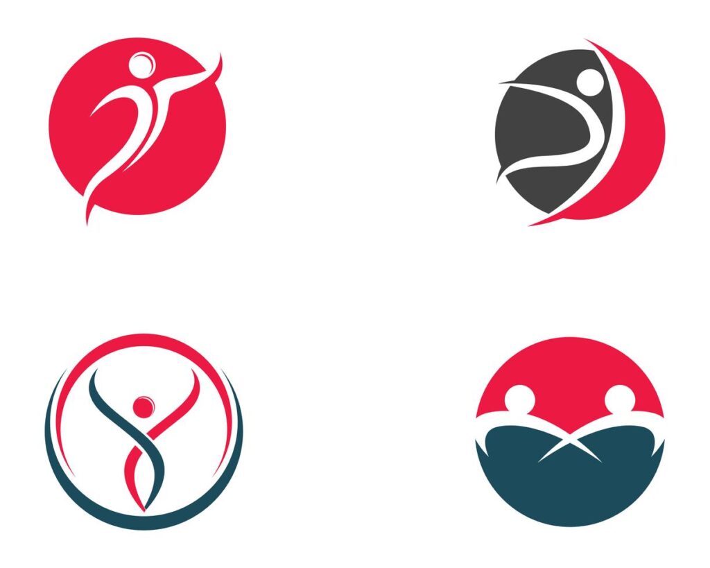 Health people logo and symbols template icons Stock Free