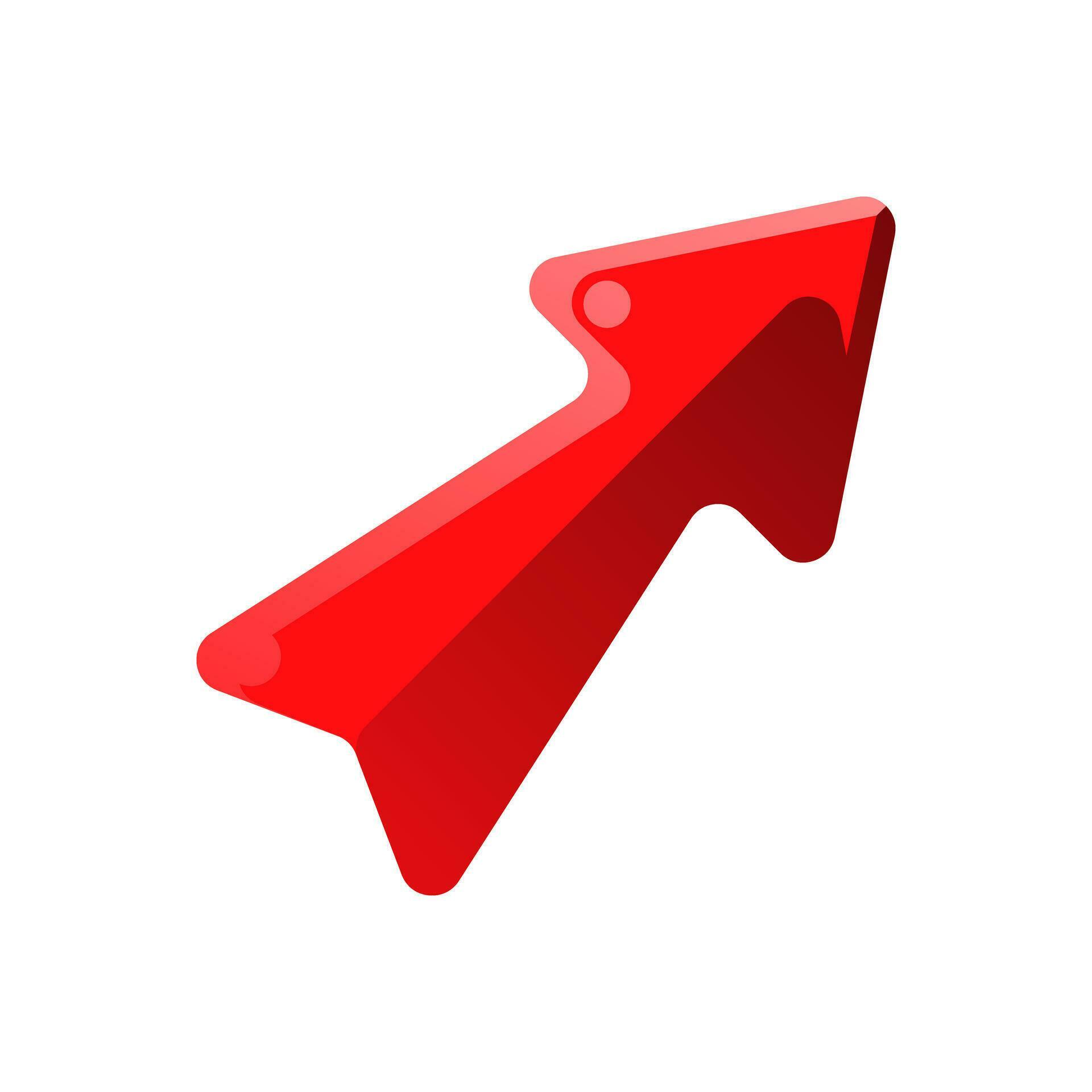 Red Arrow Up Sign Flat Icon Stock Free