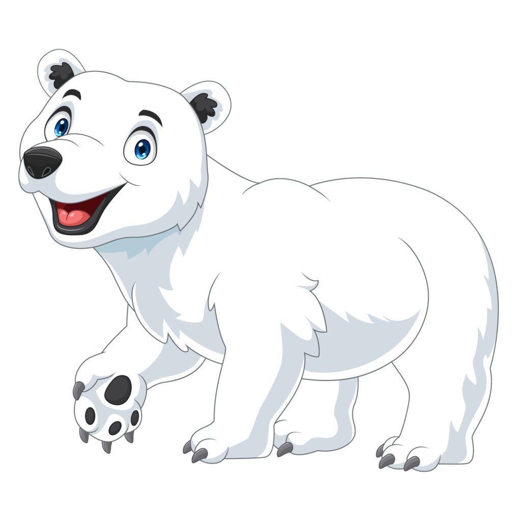 Cartoon polar bear isolated on white background Free Vector