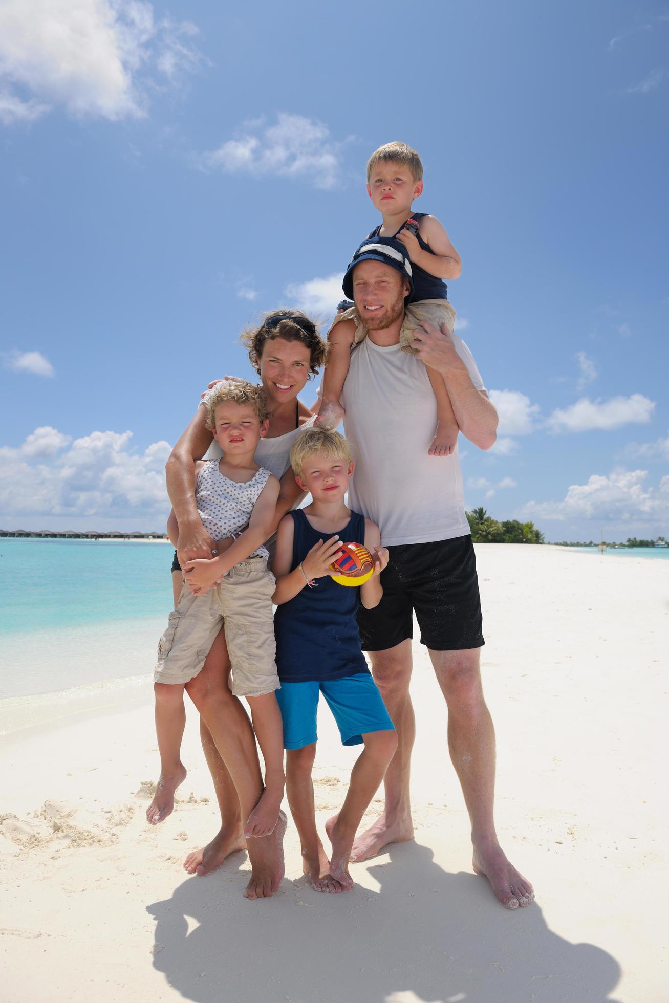 happy family on vacation Stock Free