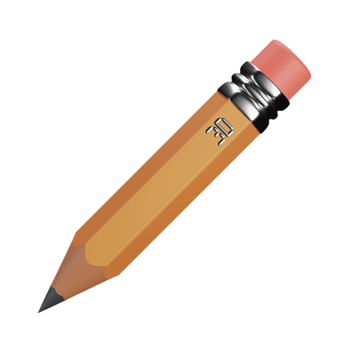 Write, pencil, writing 3D illustration