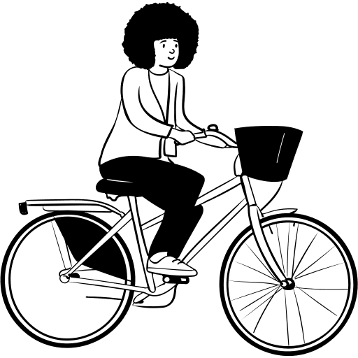 Peep, sitting, bike illustration