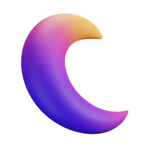 Moon, crescent 3D illustration