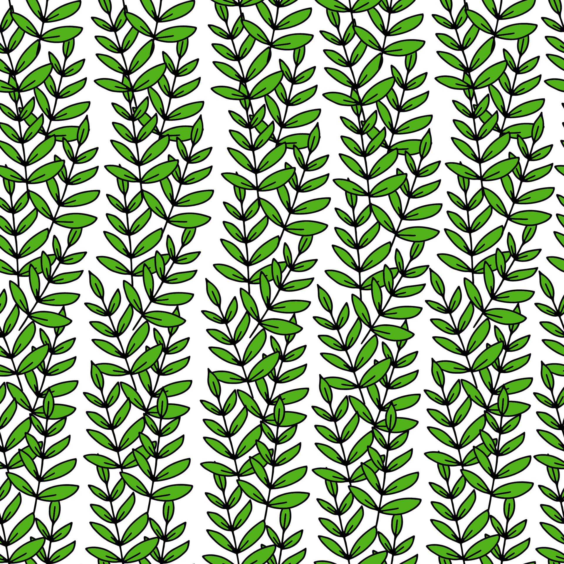 Branch with leaves seamless pattern on a white background.Green leaf.Spring and summer leaves.Printing on textiles.Vector Free Vector