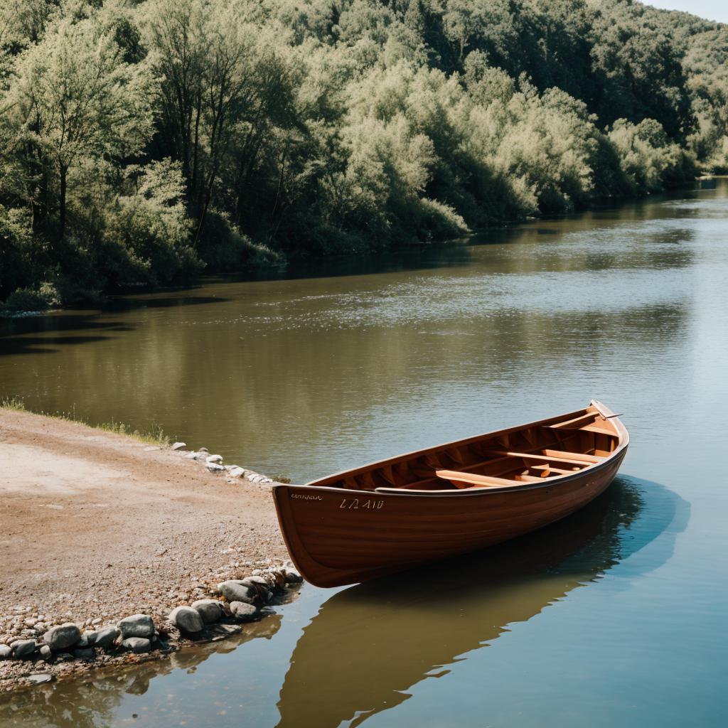 A rowboat in the by @ai_generated