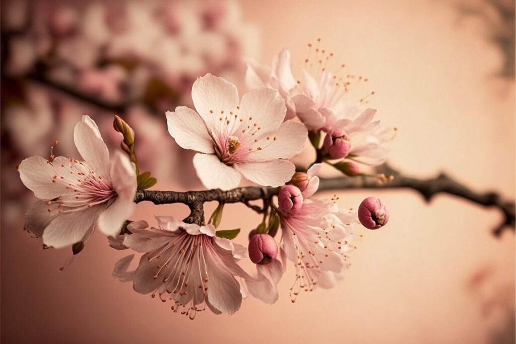 close up of a flower on a branch. . Stock Free