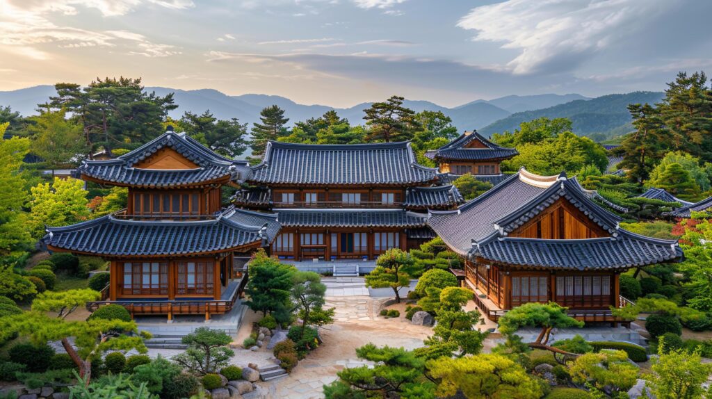 AI generated Traditional Korean architecture ancient style South KoreaTop Travel landmark in Seoul Korea Stock Free