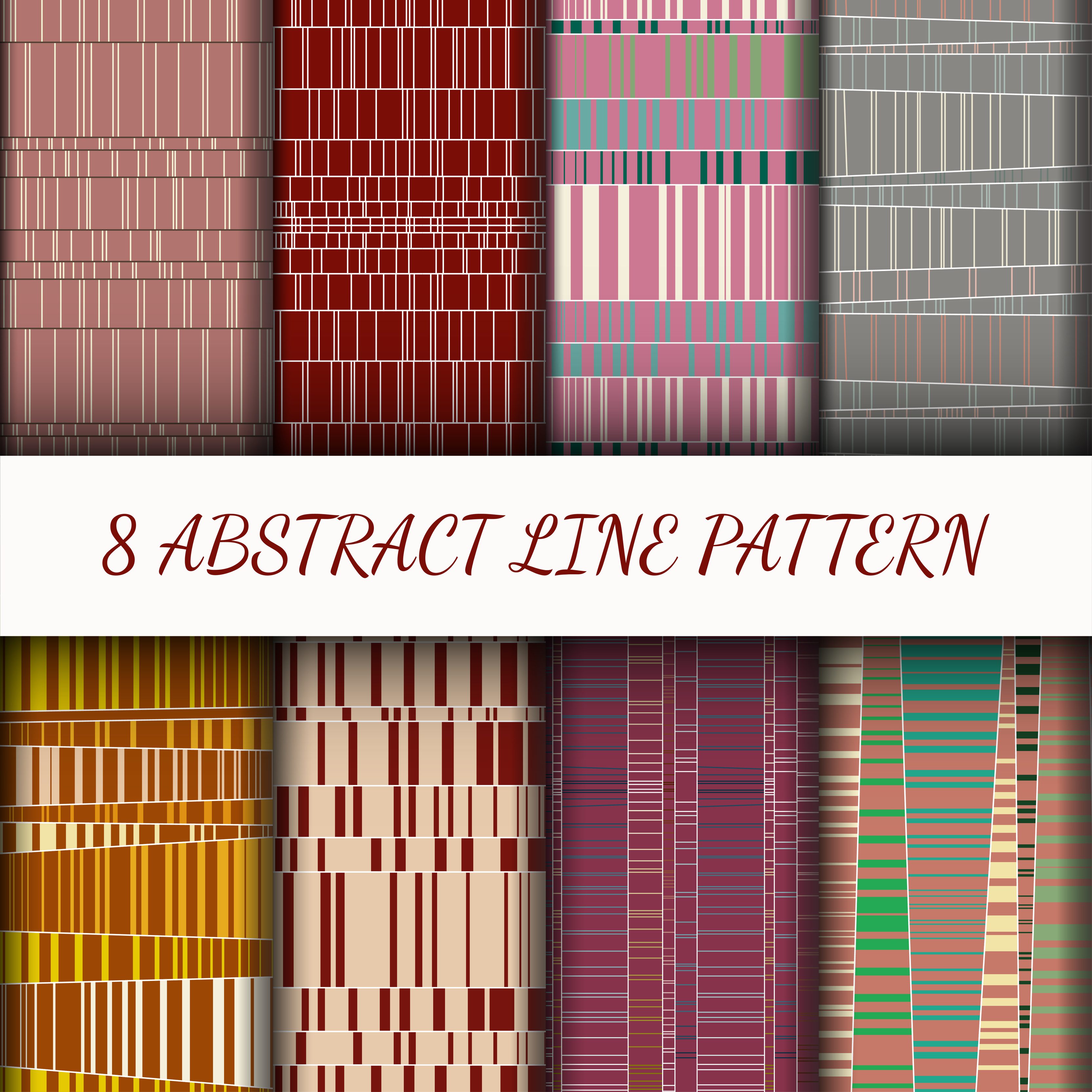 8 Set Abstract Line Art Pattern Free Vector