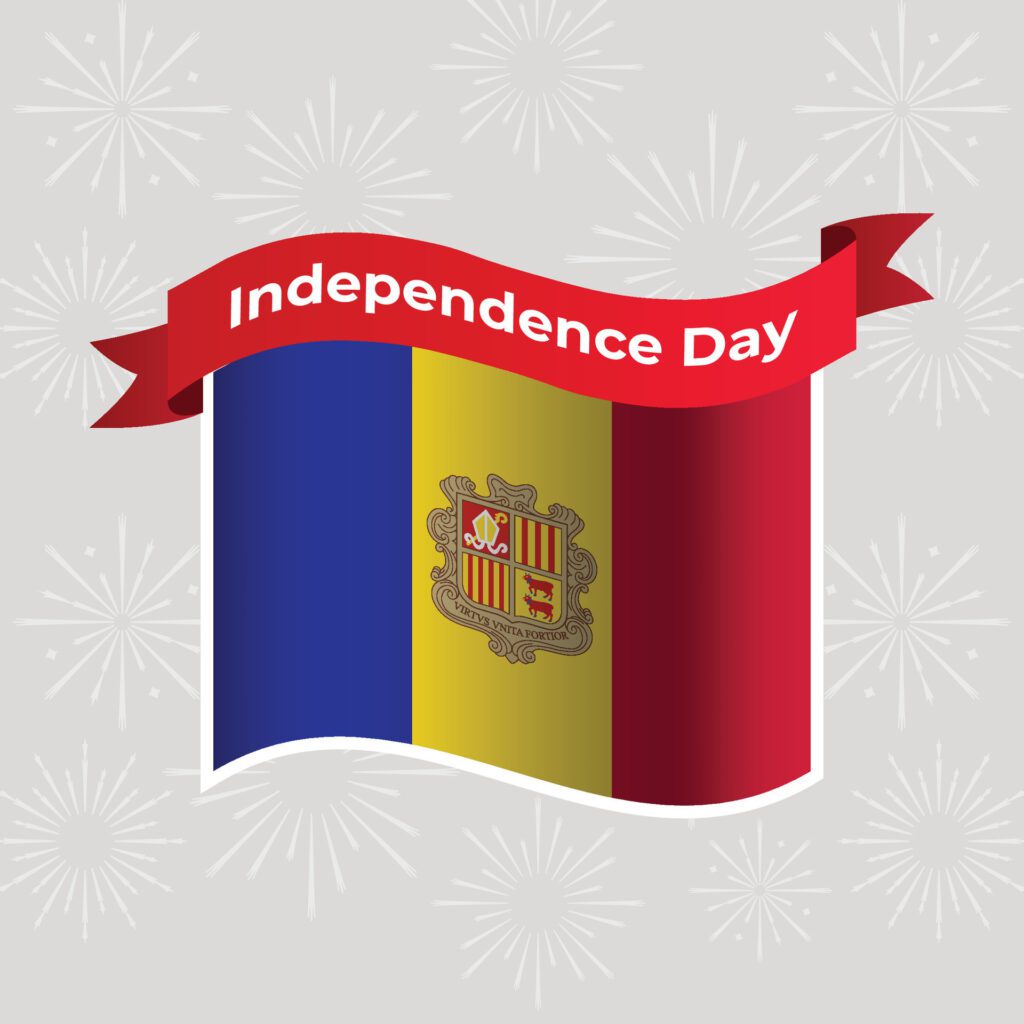 Andorra Wavy Flag Independence Day Banner Background Free Vector