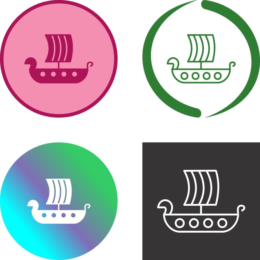 Viking Ship Icon Design Stock Free