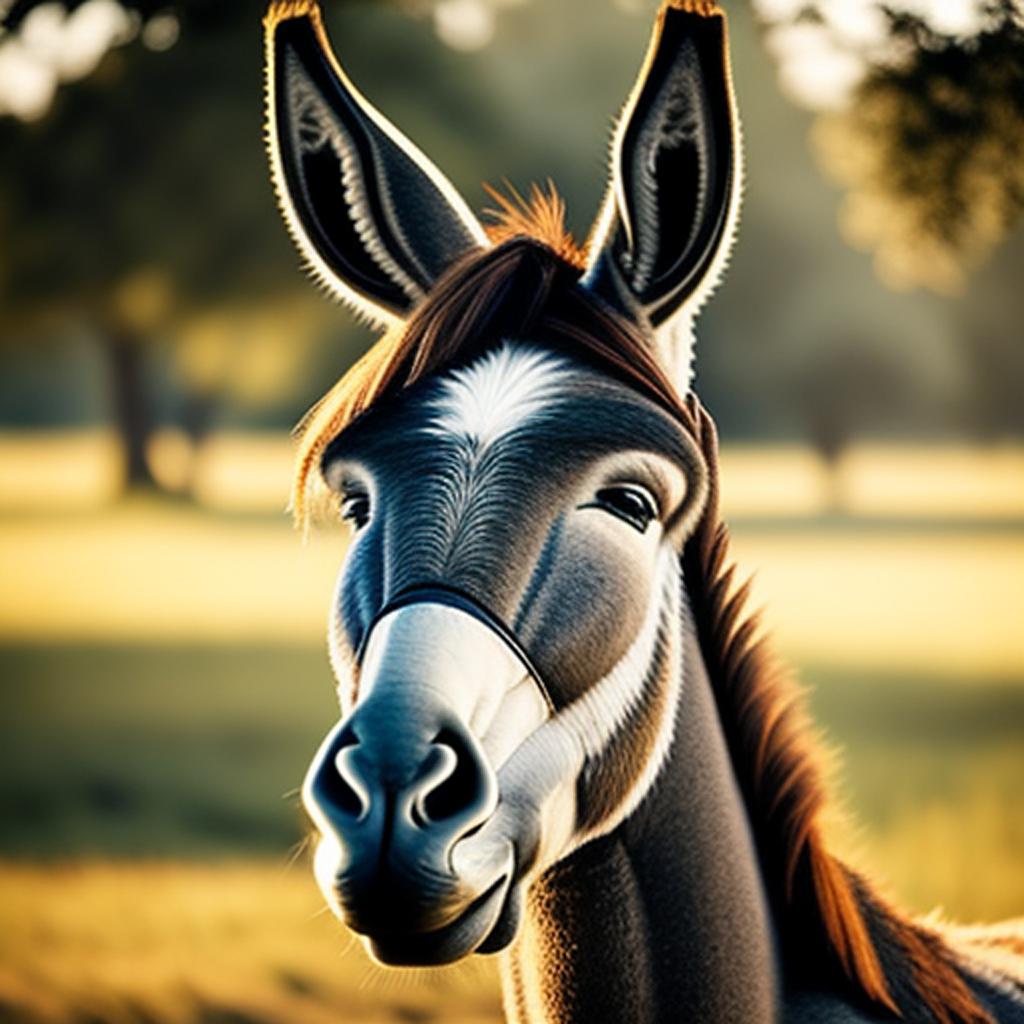 “Beautiful donkey head, realistic by @ai_generated