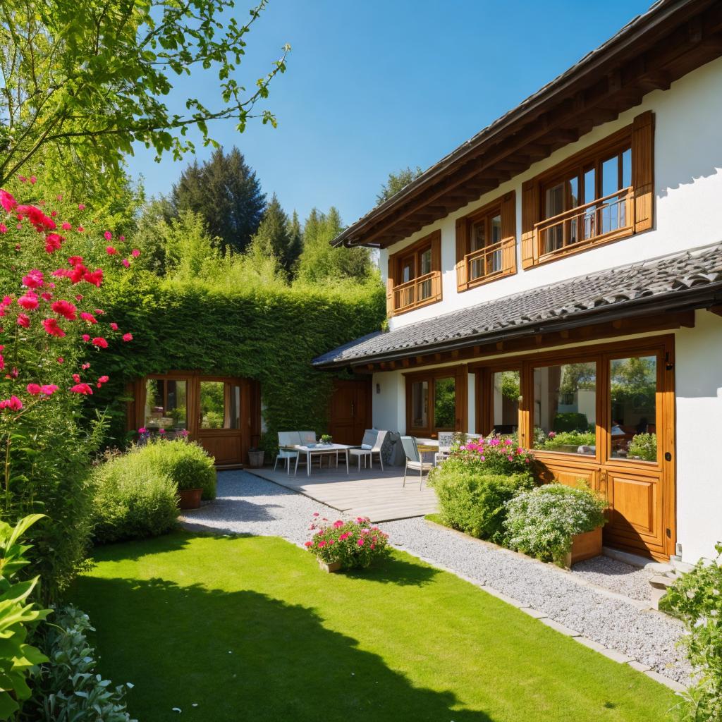 Switzerland home with garden by @ai_generated