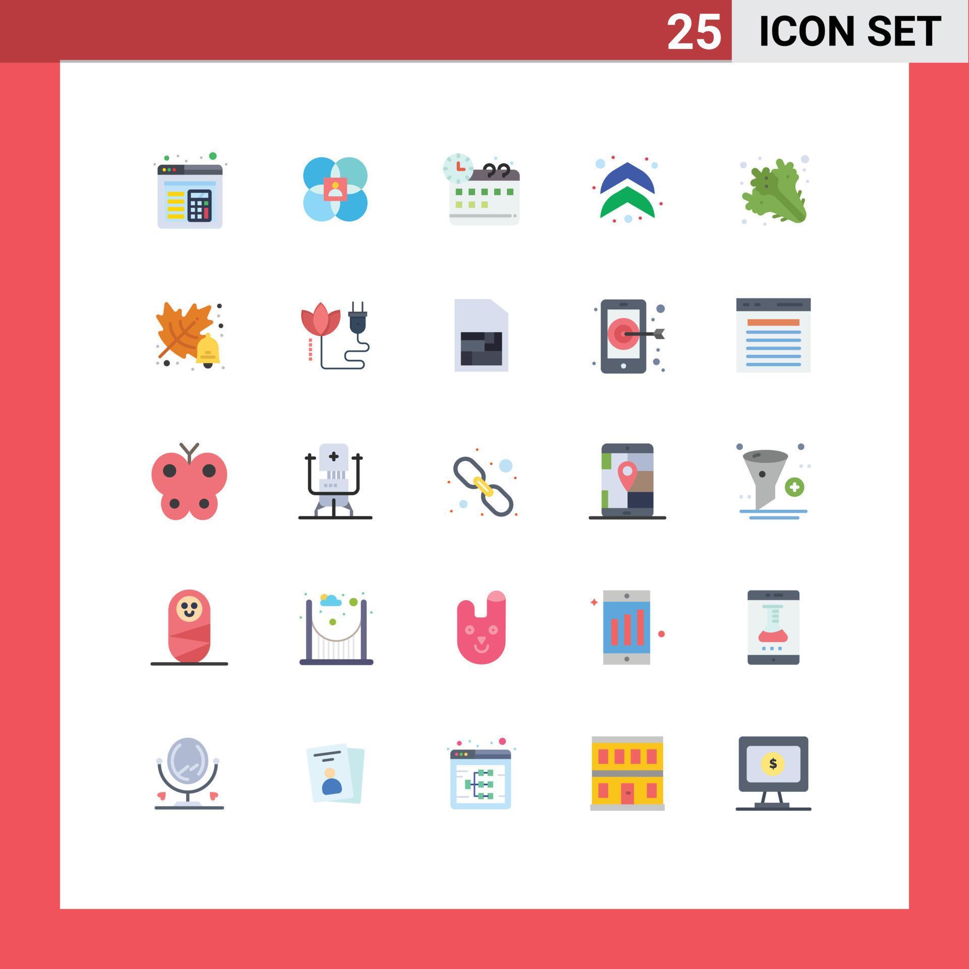Modern Set of 25 Flat Colors and symbols such as vegetables food corporate diet arrows Editable Vector Design Elements Stock Free